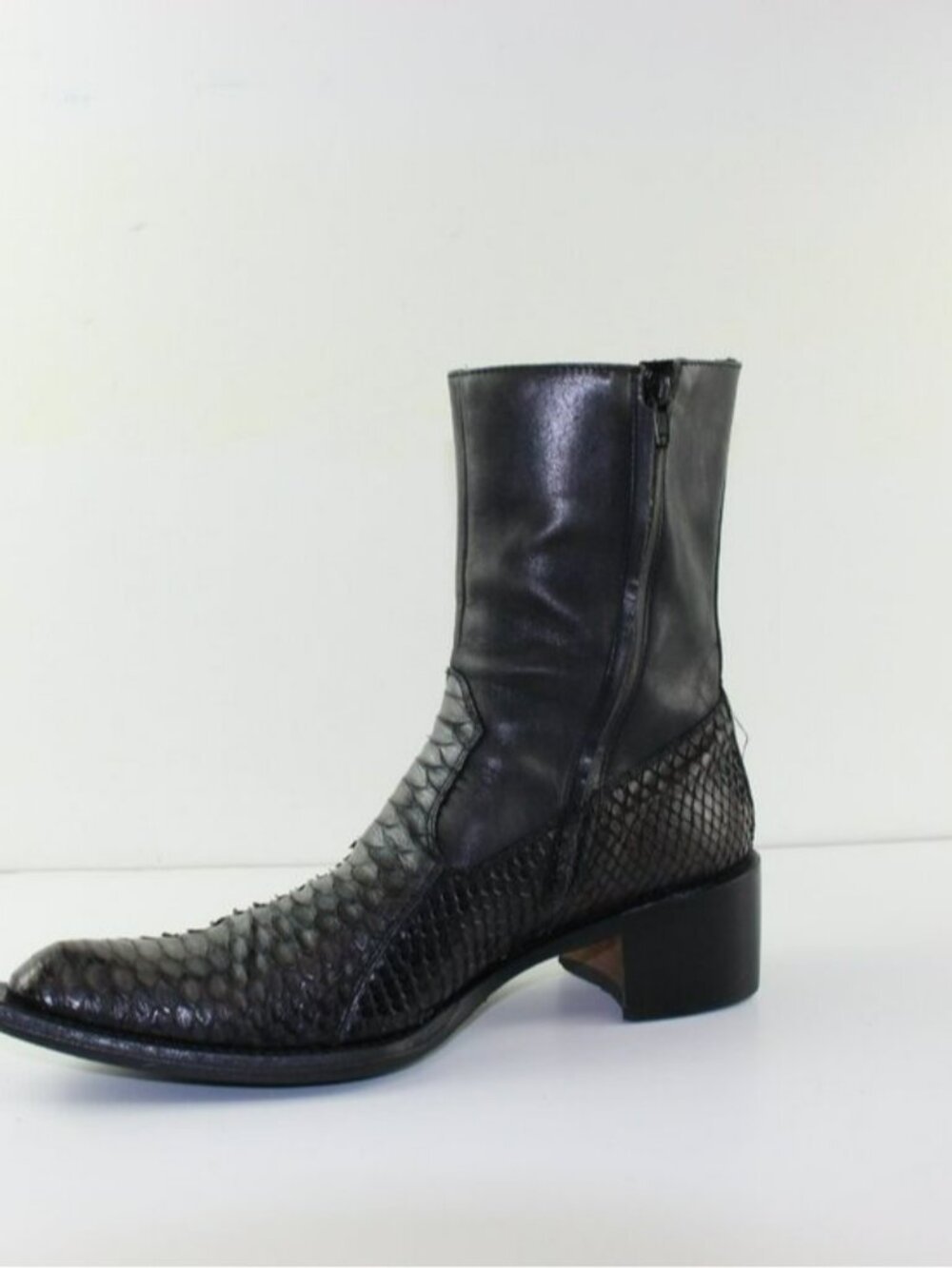 Shoto Italy Snake Skin Western Cowboy Style Ankle Boots (EU 40 / 7.5 US) - Picture 3 of 12